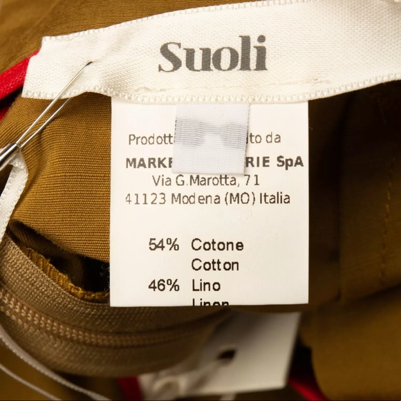 SUOLI Italy Linen Blend Pleated Front Cropped - Picture 5 of 10